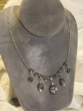 Vintage Rhinestone Bib Necklace and Clip-On Earrings Demi-Parure Set — listing 4