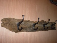 Rustic Reclaimed Barnwood Chalkboard Coat Rack with Double Hooks and Shelf — listing 6