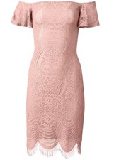 Hot Pink Sheer Lace Fringe Mini Dress / Chemise — listing 6