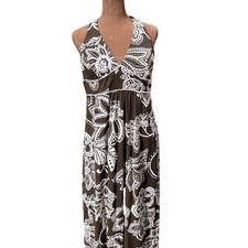 Trixxi Blue and White Chevron Ikat Print Halter Maxi Dress, Size XL — listing 4