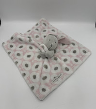 Baby Bunny Security Blanket Lovey with Blue Star Print and Yellow Satin Trim — listing 5
