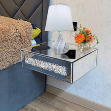 Silver Metallic Glam 3-Drawer Nightstand with Bun Feet