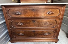 Antique Victorian Eastlake Solid Walnut Carved Chest of Drawers, 1880s