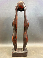 Hand-Carved Wooden Figural Bird / Bearded Figure Multi-Coin Bank or Trinket Slots There is a signature or country stamp on — listing 2