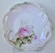 Antique Bavarian Hand-Decorated Porcelain Cabinet Plate with Roses — listing 6