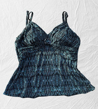 Black & White Dot Print Tankini Swim Top with Front Tie — listing 3