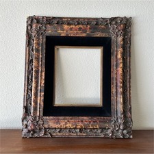 Antique Victorian Ornate Pierced Gesso and Oak Framed Wall Mirror with Acanthus Scroll Border — listing 2