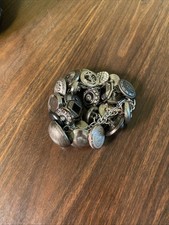 Antique Victorian Button Bracelet, Assembled from Enamel & Cut-Steel Buttons, Multi-Color, 7.5" L — listing 4