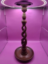 Pair of Antique English Oak Barley Twist Candlesticks — listing 6