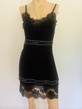 Dolce & Gabbana Black Wool-Blend Slip Dress with Picot Trim and Back Zip, IT Size 46 — listing 3