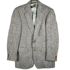 Vintage Harris Tweed Herringbone Sport Coat by Stanley Blacker, 100% Pure Scottish Wool, 2-Button — listing 4
