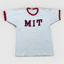 Vintage Champion M.I.T. Crest Red Ringer T-Shirt, Size X-Large — listing 3