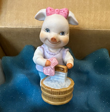 Cream Glazed Porcelain Seated Pig Figurine — listing 2