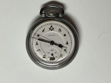 Hamilton Masonic Dial Open-Face Pocket Watch with Gold-Filled Chain — listing 4