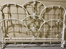 Vintage Brass King Size Headboard with Spindle and Finial Design — listing 3