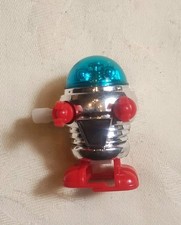 Vintage Wind-Up Plastic Robot Toy, Yellow & Red, Made in Hong Kong — listing 5
