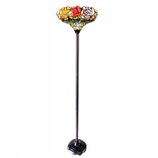 Large Decorative Tin & Glass Floor Lantern Candle Holder with Wood Handle, 3ft Tall — listing 2
