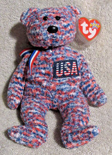 Ty Beanie Baby "USA" the Patriotic Bear (2000)