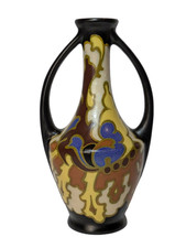 Regina Gouda Hand-Painted Art Pottery Bud Vase, 'Lydia' Pattern — listing 6