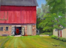 Signed Original Oil Painting of Rural Barn Landscape, Framed — listing 6