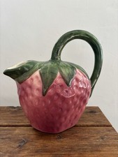 Vintage Figural Ceramic Fruit Jars - Pear and Strawberry Lidded Containers