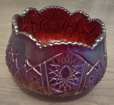 Indiana Glass Amber Carnival Glass Oval Fruit Bowl, Harvest Grape Pattern — listing 2