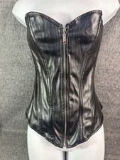 Faux Leather Halter Corset Top with Side Lace-Up Detail, Burgundy — listing 6