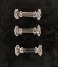 Set of 3 Hand-Blown Glass Knife Rests with White Latticino Stripes