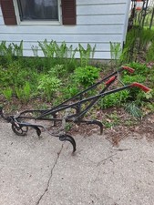 Antique Cast Iron & Steel Walk-Behind Cultivator / Hand Plow Frame, listing 3