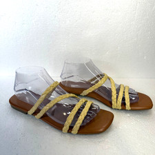 Crown & Ivy Woven Raffia Buckle Block Heel Slide Sandals 9 — listing 6