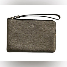 Coach Large Double Zip Wristlet Wallet in Teal Pebbled Leather — listing 4