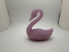 Fenton Iridescent Opalescent Glass Swan Figurine, Hand-Painted '10th Anniversary'