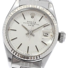 Rolex-Signed Ladies Quartz Dress Watch, Gold-Tone Hexagonal Case with Rhinestone/Diamond-Set Bezel and Mesh Bracelet — listing 6