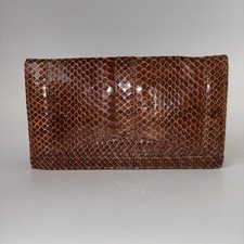 Vintage Black Snakeskin Embossed Leather Shoulder Bag with Coin Purse — listing 6