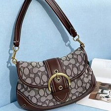 Coach Soho Signature Jacquard Small Flap Shoulder Bag, Black — listing 4