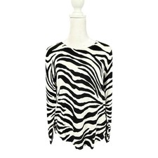 Chico's Zebra Tropical Leaf Print Cotton Blend Pants, Size 3 (US 16/XL) — listing 3