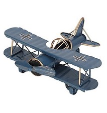 Decorative Metal Biplane Model Sculpture with Working Propeller — listing 3