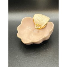 Set of 4 White Porcelain Ring Holders / Saucer-Style Coasters with Silver Rim — listing 4