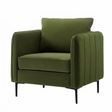 Mid-Century Modern Burnt Orange Velvet Sofa with Exposed Wood Frame
