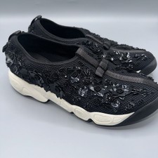 Christian Dior Fusion Sneakers with Sequin & Bead Embellishment, White/Navy