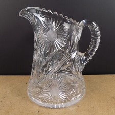 American Brilliant Period Cut Glass Water Pitcher with Sawtooth Rim — listing 2