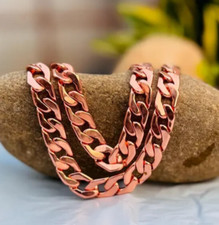 Copper Chain Necklace with Oval Signature Tag — listing 2