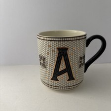 Ceramic Monogram "D" Coffee Mug, Cream with Black Rim — listing 3