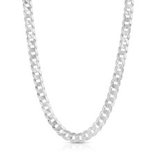 Sterling Silver 925 Curb Link Chain Necklace Men's Heavy — listing 3