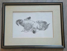 Signed Limited Edition Lithograph of a Black Cat with Yellow Eyes, Numbered 8/85 — listing 5