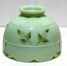 Vintage Frosted Milk Glass Fairy Lamp with Hand-Painted Rose Decoration Other maker's mark