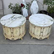 White Fine Furniture French Provincial Two-Drawer Nightstand / Side Table with Lower Shelf