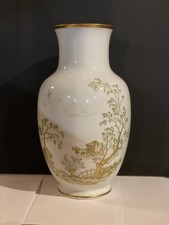 Jaeger & Co. Bavaria Porcelain Bud Vase, Teal & White with Gold Floral Decoration — listing 4
