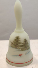 Fenton Custard Uranium Glass Bell with Daisy & Button Pattern, 6 inches — listing 5