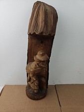 Hand-Carved Wooden Figural Bird / Bearded Figure Multi-Coin Bank or Trinket Slots There is a signature or country stamp on — listing 4
